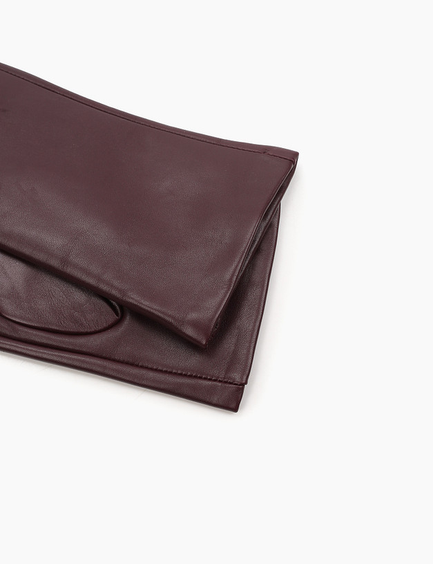 Бордовые женские перчатки из натуральной кожи MASCOTTE 717-4201-105 | ракурс 3