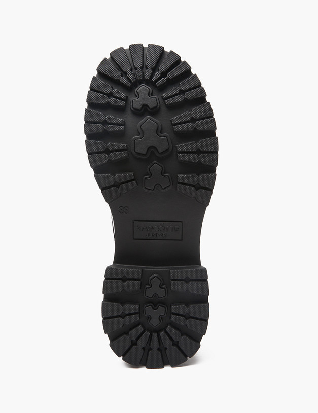 Черные кожаные дерби для девочек  MASCOTTE 98-411315-0602 | ракурс 8 Черные кожаные дерби для девочек  MASCOTTE 98-411315-0602 | ракурс 8