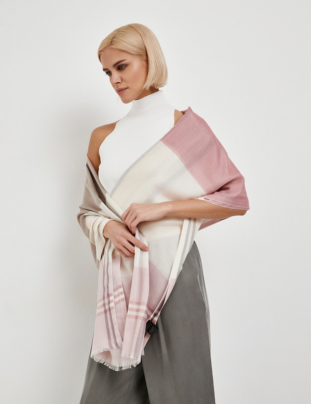 Розовый женский шарф MASCOTTE 766-5116-2606 | ракурс 1