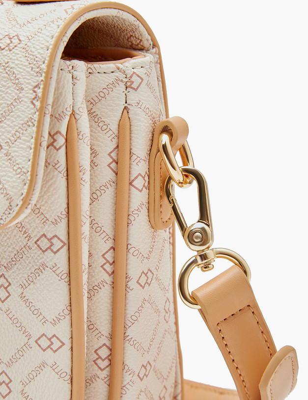 Белая женская сумка с фирменным принтом MASCOTTE 602-2205-601 | ракурс 5