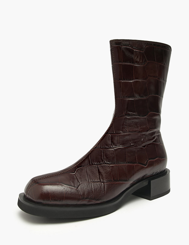 Бордовые женские ботинки с тиснением MASCOTTE 126-2261025-0109 | ракурс 4