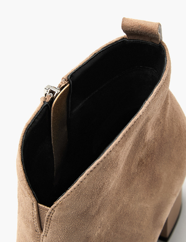 Бежевые женские ботильоны на устойчивом каблуке MASCOTTE 126-410121-3671M | ракурс 8