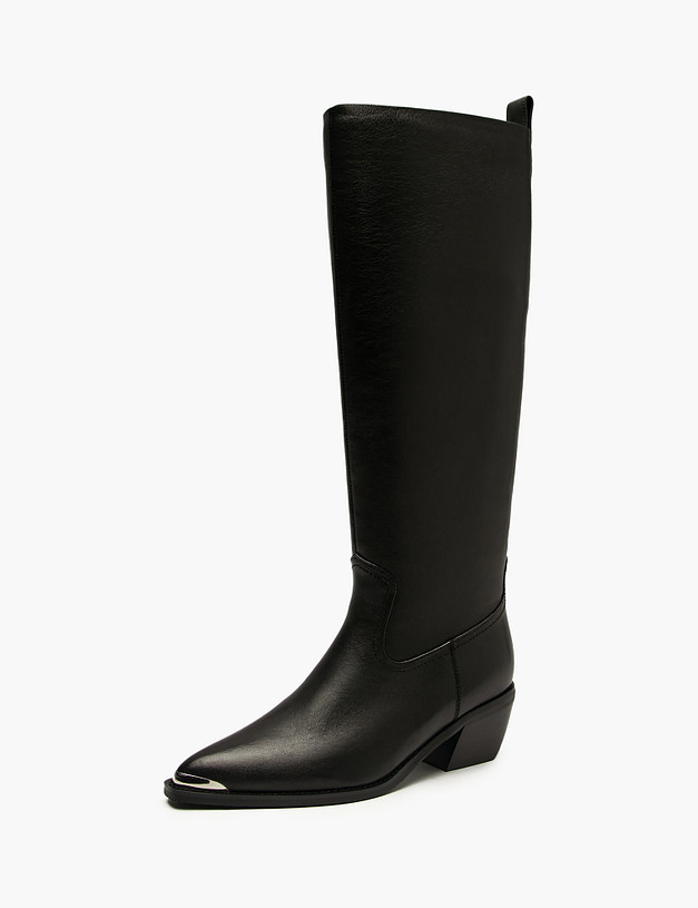 Черные женские сапоги-казаки MASCOTTE 233-520921-0502 | ракурс 2