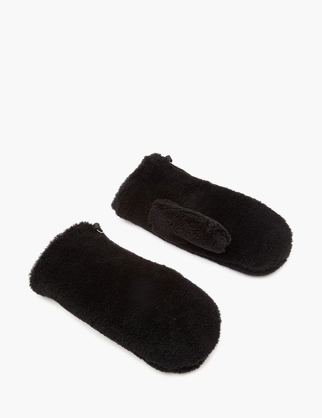 Черные шерстяные женские варежки MASCOTTE 717-3212-502 | ракурс 3