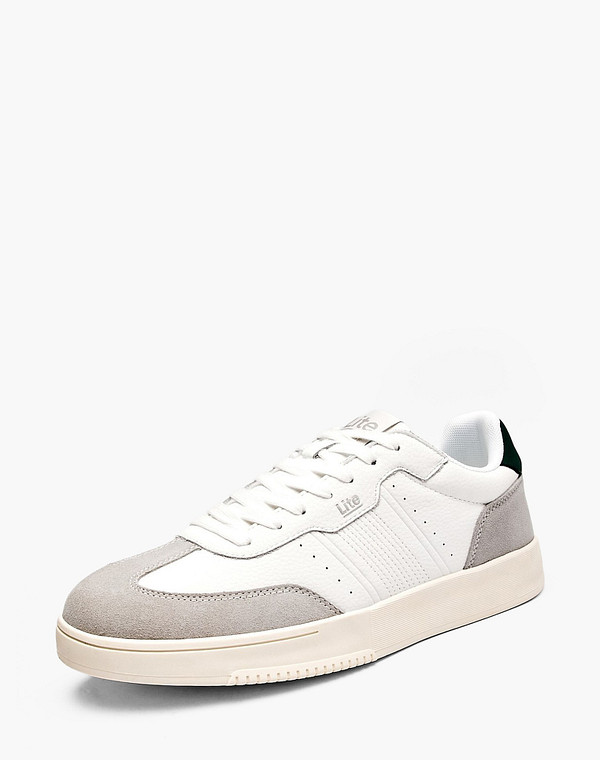 189-611021-0601 Полуботинки для активного отдыха мужские кож.спилок-велюр/текстиль бел-серый, Lite by Mascotte