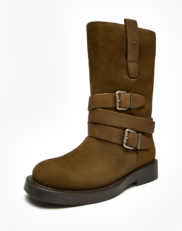 15-522421-0209 Полусапоги женские велюр-нат.кожа/ворсин корич, Mascotte