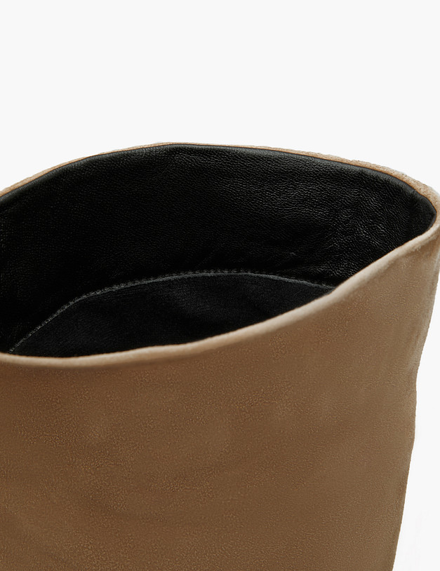 Бежевые велюровые женские ботфорты на зиму MASCOTTE 126-321031-3671M | ракурс 6