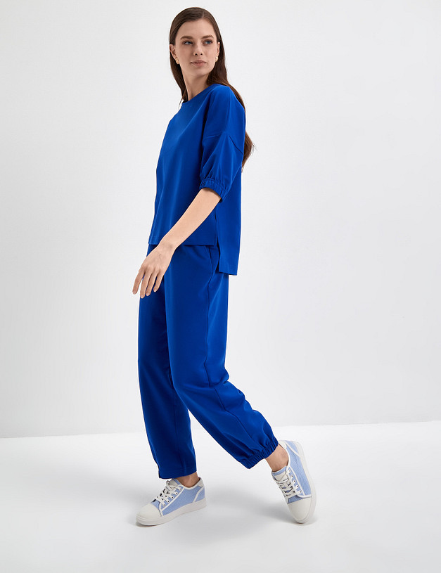Женский хлопковый костюм синего цвета MASCOTTE 790-3108-2603 | ракурс 3