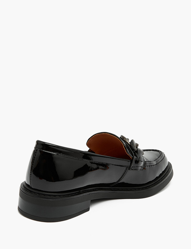 Черные лакированные женские лоферы MASCOTTE 233-221611-3701M | ракурс 4