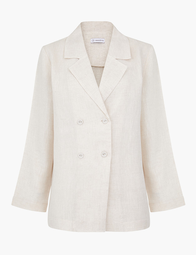 Бежевый женский льняной жакет MASCOTTE 790-4102-2708 | ракурс 8