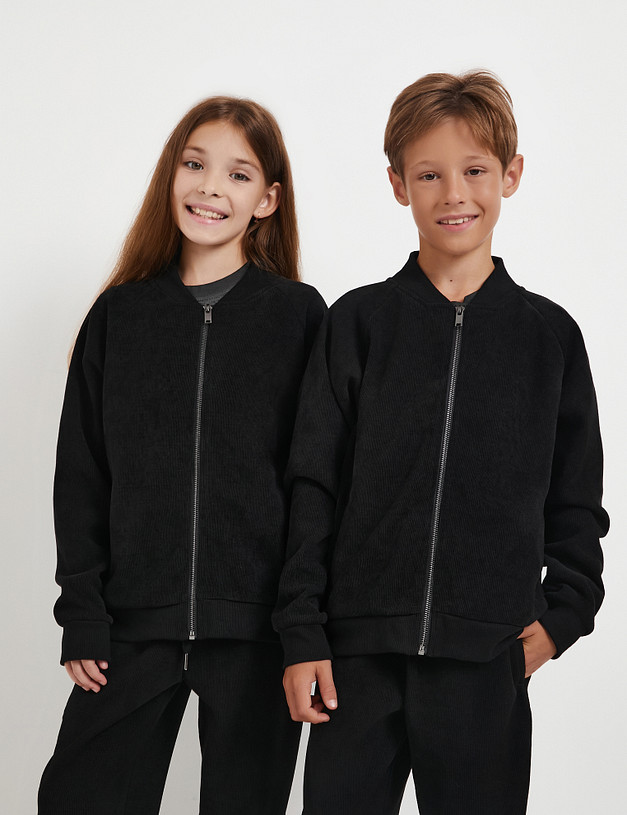 Черная детская толстовка  MASCOTTE 888-5212-2402 | ракурс 1