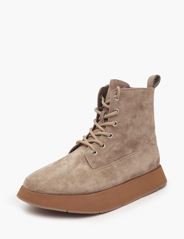 Бежевые велюровые женские ботинки MASCOTTE 172-3201322-3671M | ракурс 2