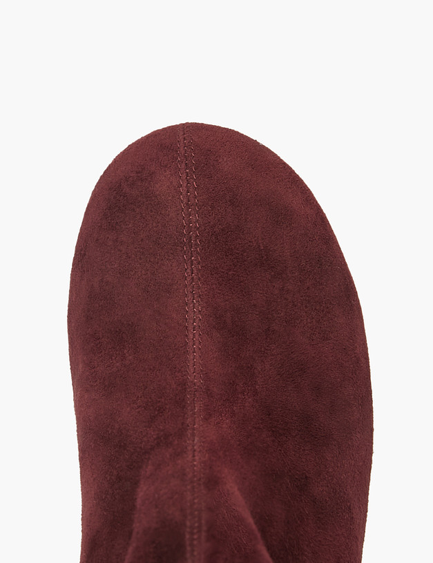 Бордовые женские велюровые ботильоны MASCOTTE 234-529921-0205 | ракурс 4