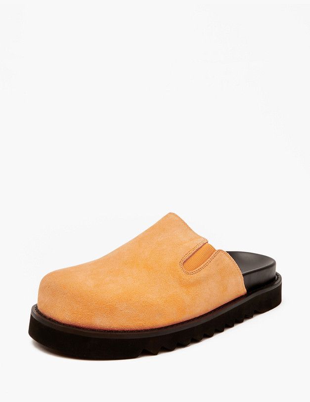 Оранжевые велюровые женские сабо MASCOTTE 47-4127012-0213 | ракурс 2