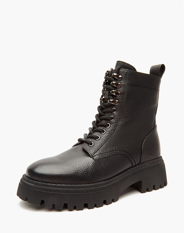 233-324031-0102 Ботинки женские нат.кожа/мех-нат.кожа черн, Mascotte