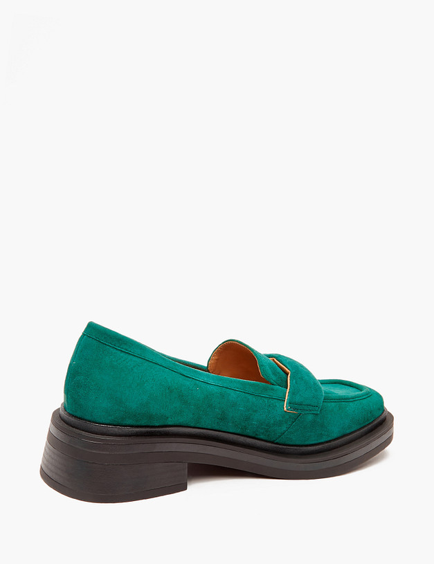 Зеленые женские лоферы из велюра MASCOTTE 233-3204411-0604 | ракурс 4