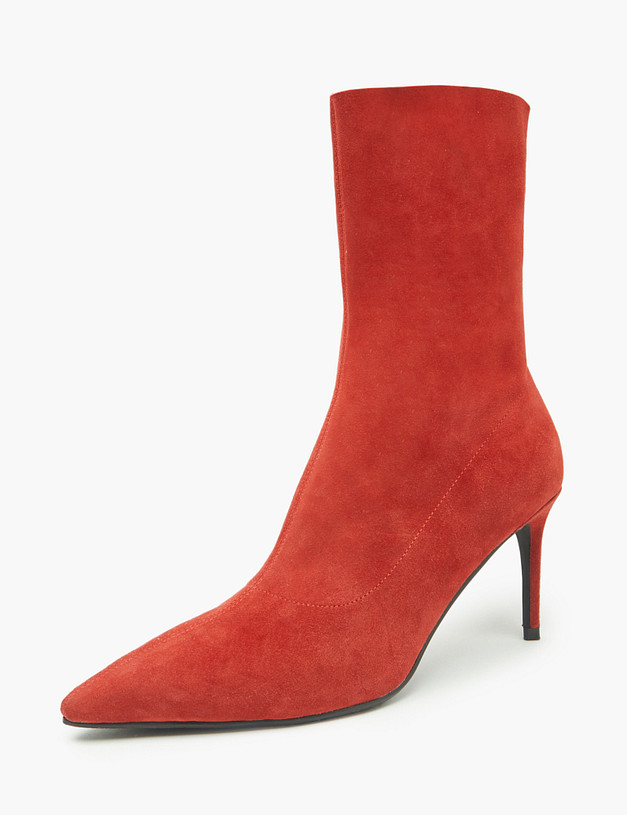 Красные женские велюровые ботильоны MASCOTTE 126-510811-0605 | ракурс 3