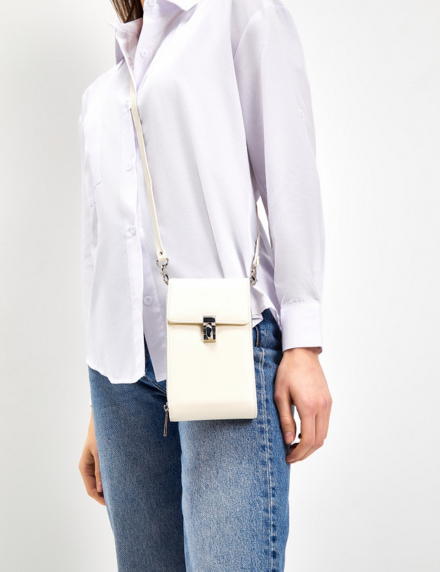 Молочная женская сумка для мобильного MASCOTTE 670-3120-608 | ракурс 1 Молочная женская сумка для мобильного MASCOTTE 670-3120-608 | ракурс 1