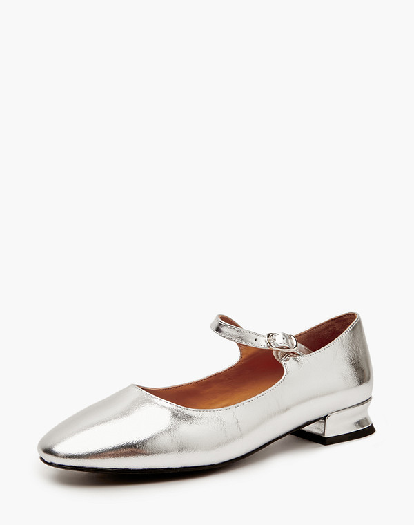 100-411211-0116 Туфли женские нат.кожа/нат.кожа серебро, Mascotte