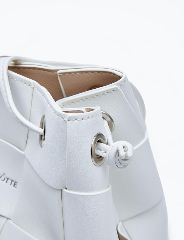 Белая женская сумка с плетеным дизайном MASCOTTE 610-4118-601 | ракурс 6