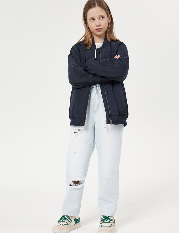 Темно-синий детский бомбер MASCOTTE 872-4144-2403 | ракурс 11