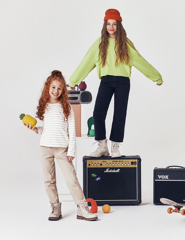 Бежевые ботинки для девочек MASCOTTE 18-322551-0608 | ракурс 2