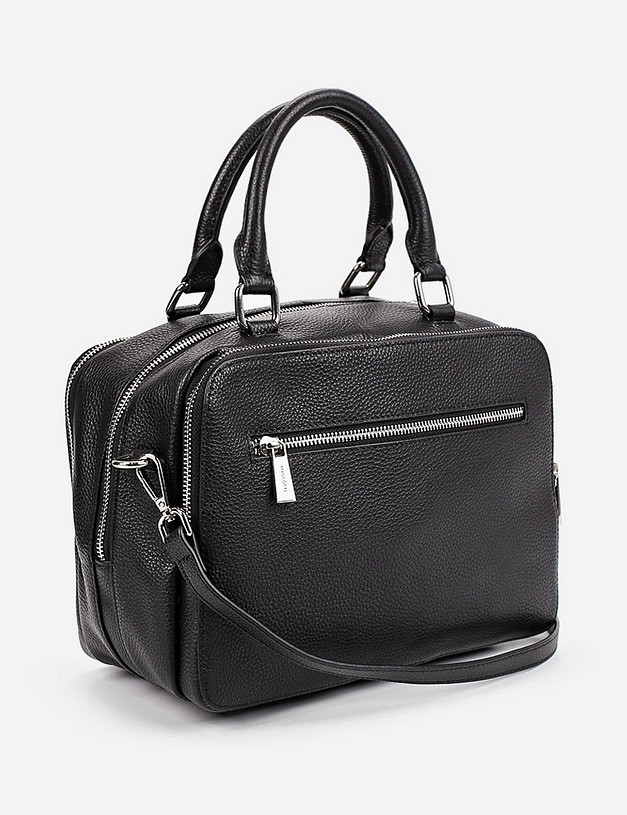 Черная кожаная женская сумка MASCOTTE 660-9203-102 | ракурс 3