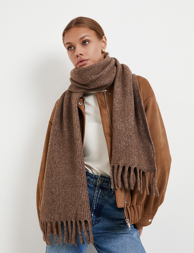 Коричневый женский шарф MASCOTTE 766-5206-2409 | ракурс 1