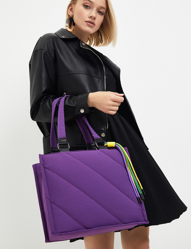 Фиолетовая женская сумка-шоппер MASCOTTE 670-3205-207 | ракурс 1