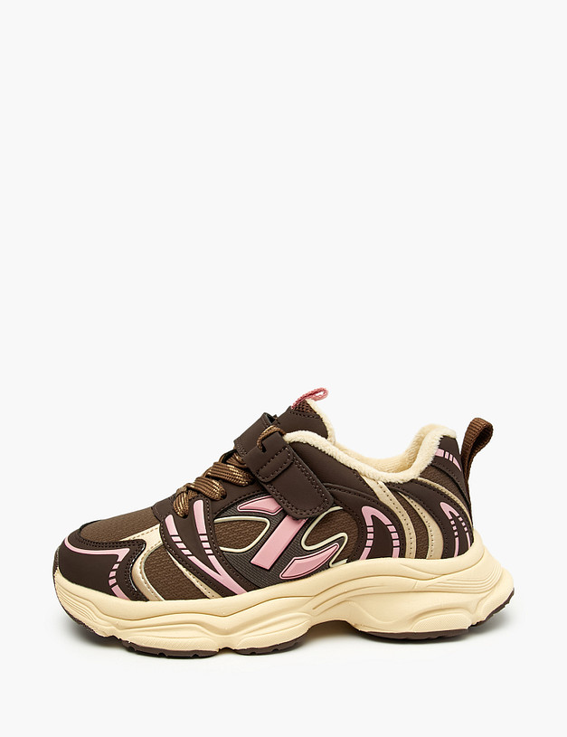 Коричневые кроссовки для девочек MASCOTTE 234-522821-0609 | ракурс 3