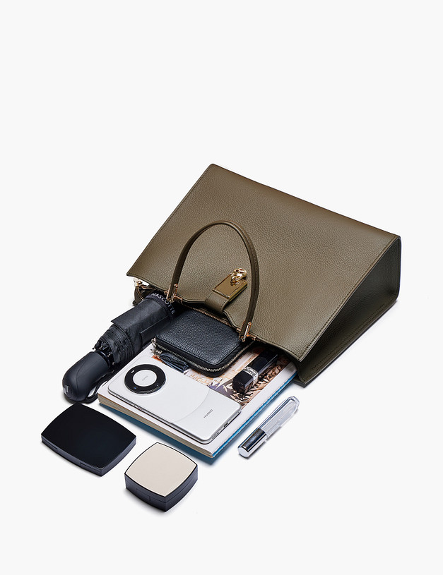 Женская сумка-тоут цвета хаки MASCOTTE 660-3111-104 | ракурс 7