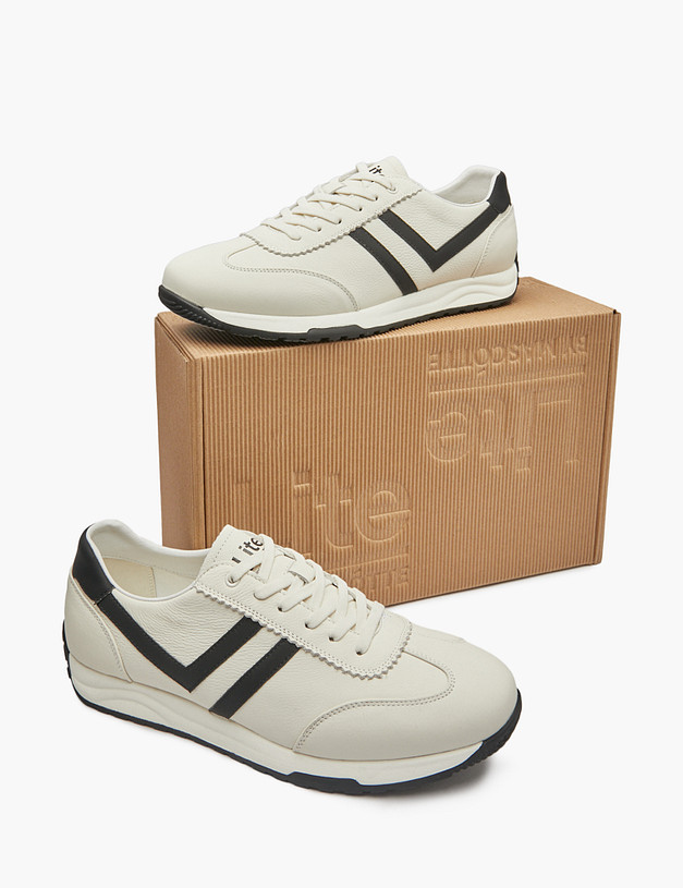 Молочные мужские кроссовки MASCOTTE 234-514221-0101 | ракурс 7