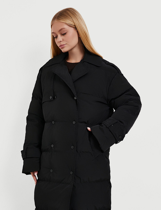 Черное женское пальто MASCOTTE 852-5223-2402 | ракурс 3