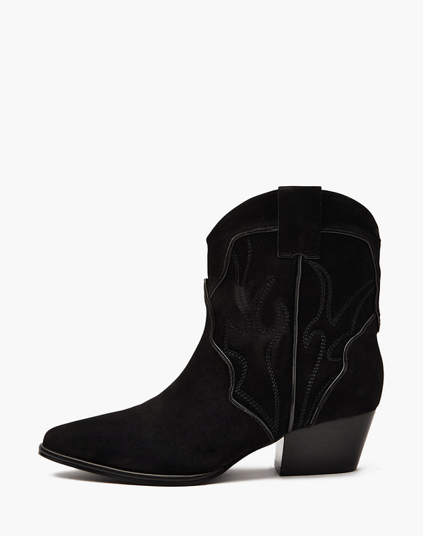 126-3203924-0302 Ботинки женские нубук/ворсин-нат.кожа черн, Mascotte