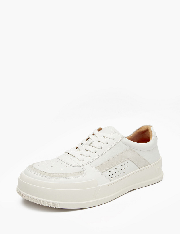 Белые мужские кеды из кожи MASCOTTE 22-5111812-0101 | ракурс 2