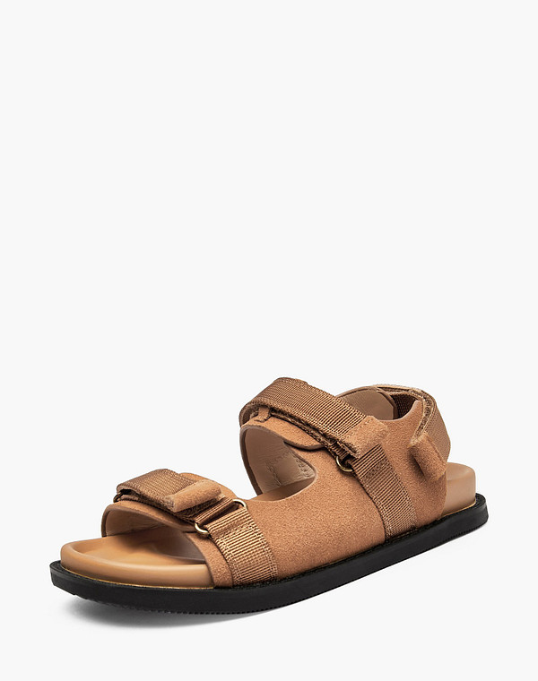 98-512812-0609 Туфли летние мальч./девич. велюр-текстиль/нат.кожа корич, Mascotte JUNIOR