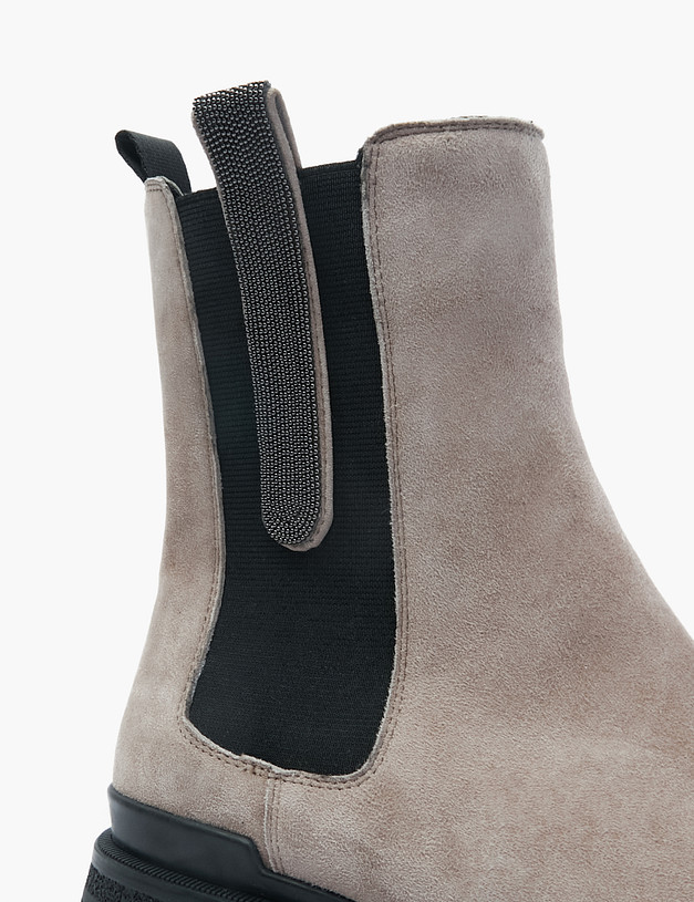 Бежевые женские челси из велюра MASCOTTE 126-220922-0608 | ракурс 7