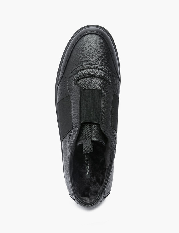 Черные мужские кеды на меху MASCOTTE 22-220931-3131M | ракурс 5 Черные мужские кеды на меху MASCOTTE 22-220931-3131M | ракурс 5