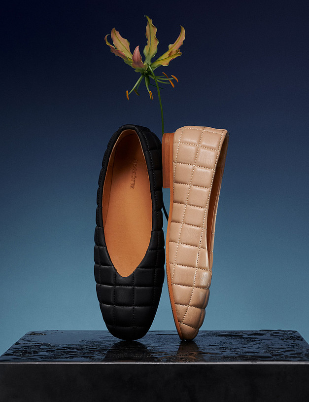 Черные женские балетки из натуральной кожи MASCOTTE 175-417613-7501M | ракурс 1