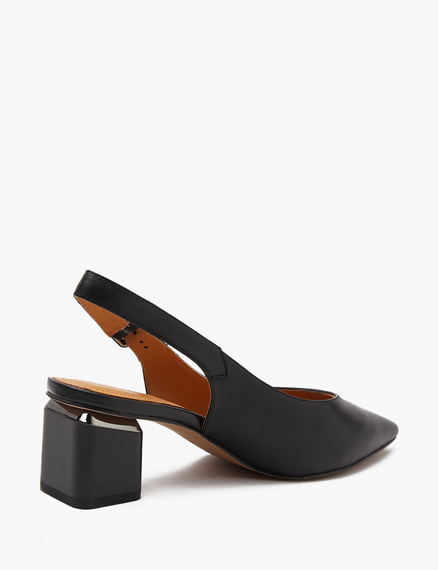 Черные женские босоножки на устойчивом каблуке MASCOTTE 233-412012-0502 | ракурс 3