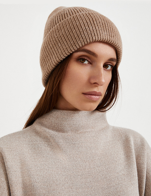 Бежевая женская шапка MASCOTTE 781-5209-75008 | ракурс 1