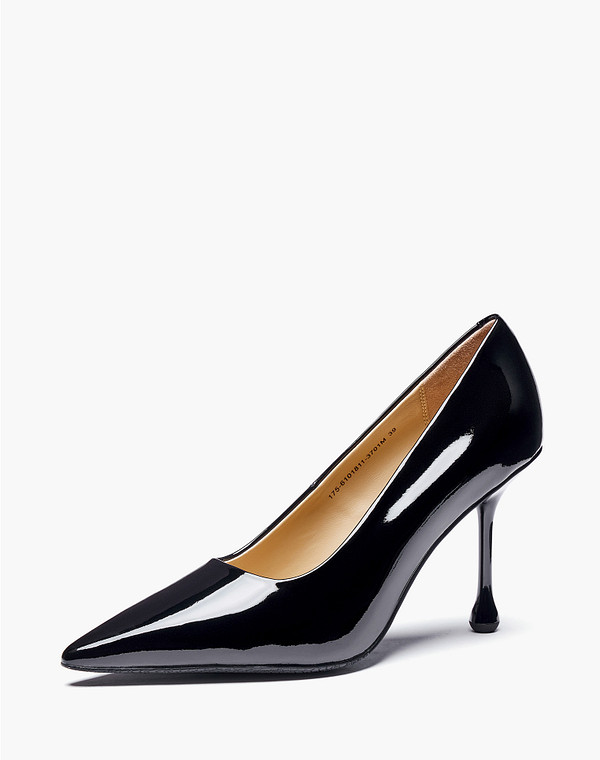 175-6101811-3701M Туфли женские лак.кожа/нат.кожа черн, Mascotte