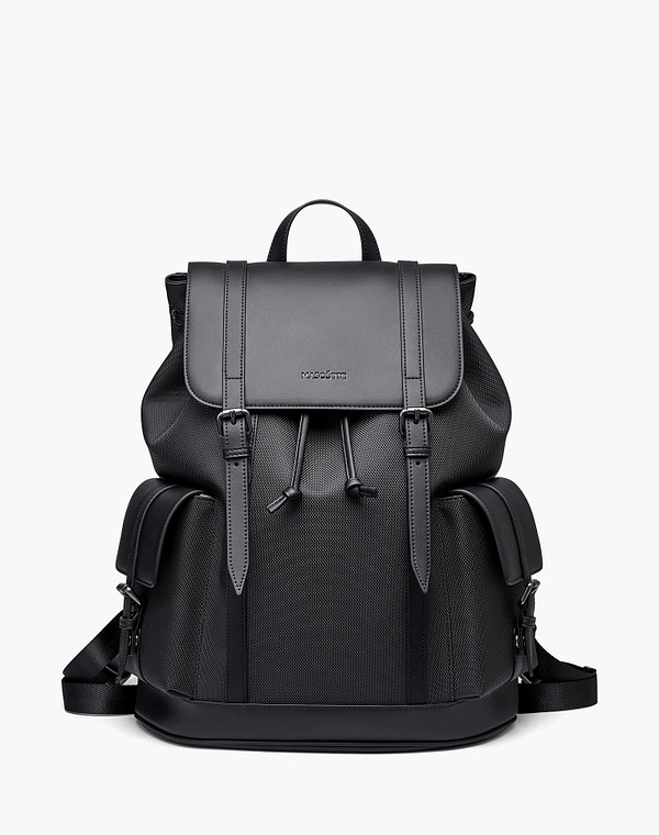 604-5123-203 Рюкзак мужской текстиль-и.кожа/текстиль темн-синий-черн, L, Mascotte