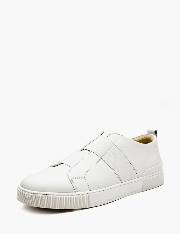 Белые мужские кеды из кожи и текстиля MASCOTTE 175-4190222-8109M | ракурс 2