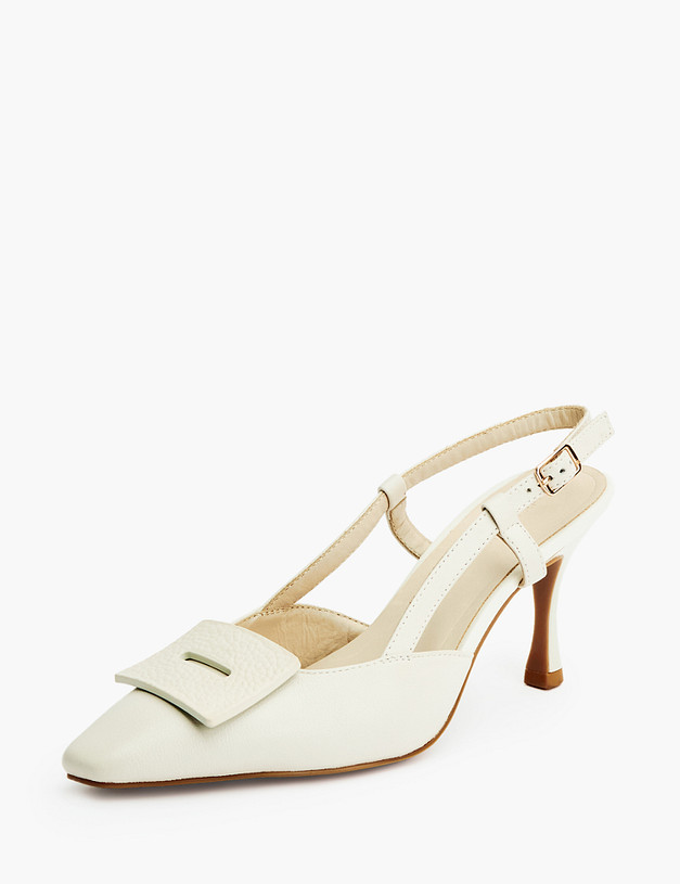 Молочные кожаные босоножки MASCOTTE 233-3181614-7103M | ракурс 2