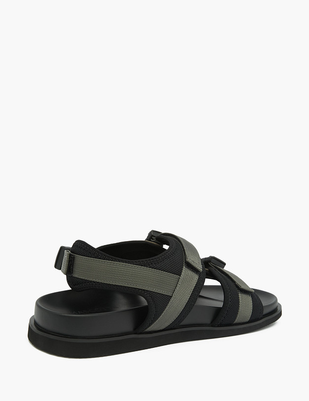 Серые мужские сандалии из кожи и текстиля MASCOTTE 128-311326-0110 | ракурс 3