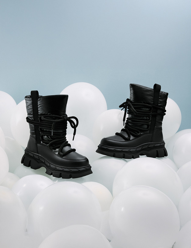 Черные зимние ботинки для девочек MASCOTTE 98-524651-0202 | ракурс 1