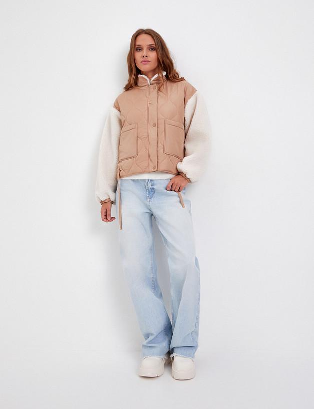 Бежевая женская куртка MASCOTTE 874-4204-2408 | ракурс 2 Бежевая женская куртка MASCOTTE 874-4204-2408 | ракурс 2