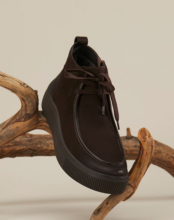 22-321831-3305M Ботинки мужские нубук-нат.кожа/мех-нат.кожа корич, Mascotte