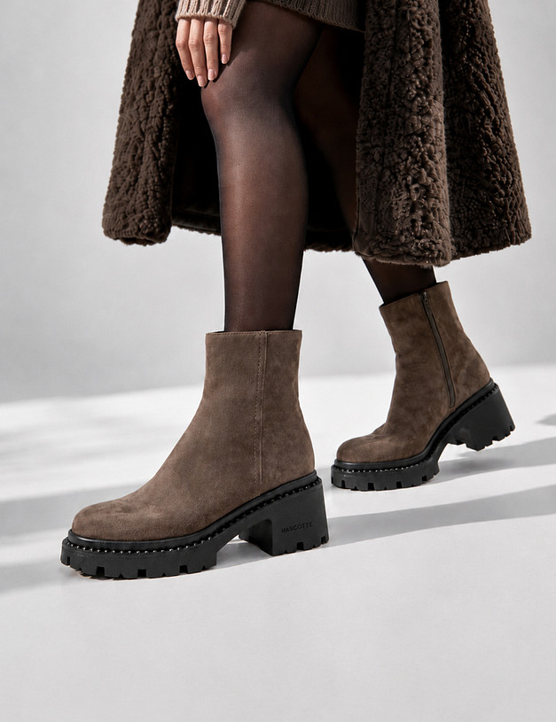 Коричневые женские зимние ботинки MASCOTTE 233-4243732-4647M | ракурс 1